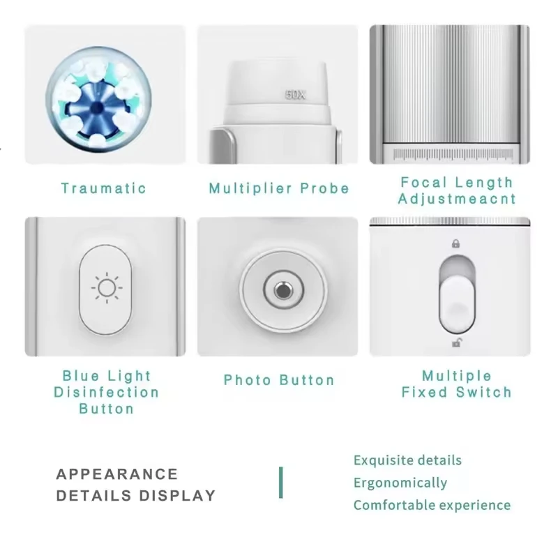 Skin Diagnosis Hair Analyzer 5 in 50x/200x Lens WiFi Skin Hair Follicle Detector