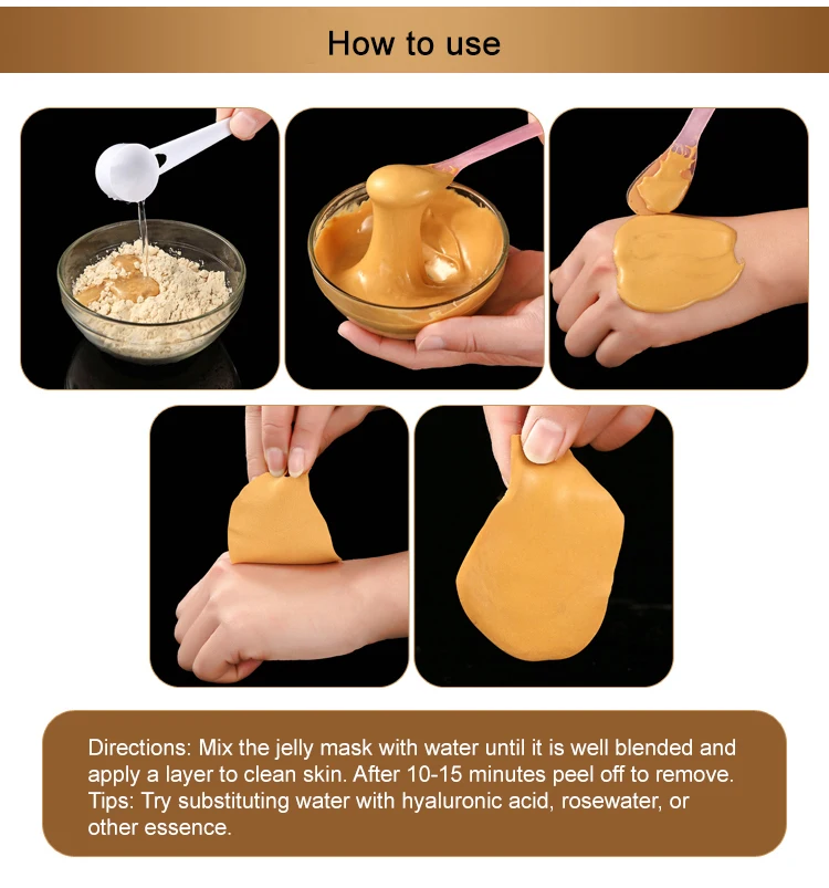 wholesale anti aging anti wrinkle skin firming lifting luxury gold collagen powder peel off face jelly mask