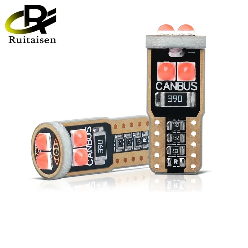 3D 3030 6smd T10 w5w 168 194 led car led license plate light dome lamp 12V auto side marker lights canbus blue yellow bulb