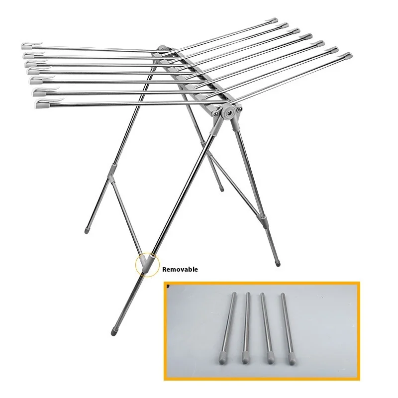 Metal Foldable Laundry Heated Coat Rack cloth drying rack Standing Clothes laundry hanging Clothes Drying Rack Airer For Home