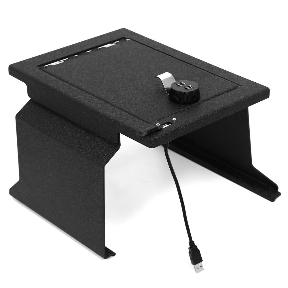 Car Gun Safe Console Vault Lockbox Compatible with 2012-2014 Ford F150 with Full Floor Cons, Auto Accessories for Truck Security