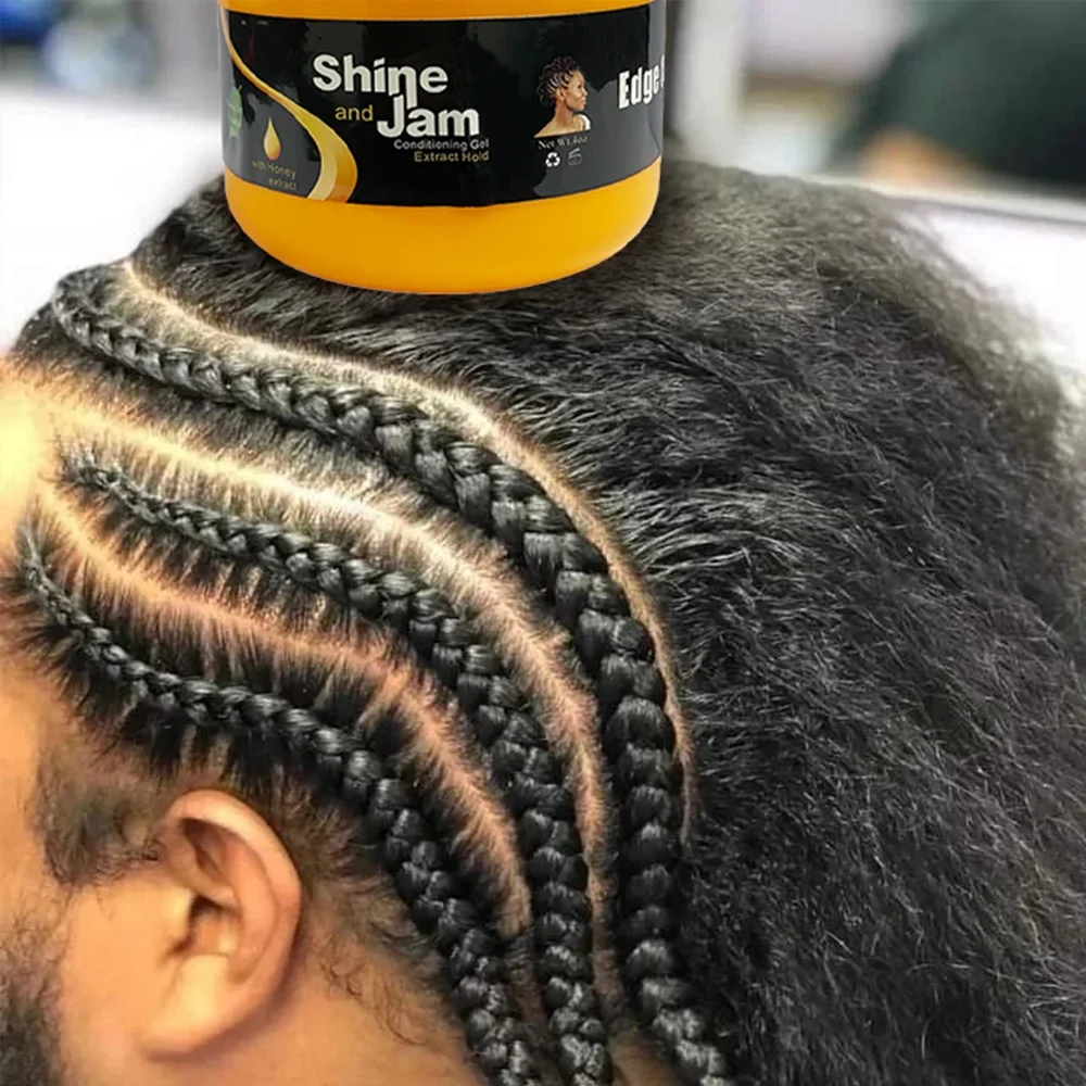 Honey and Castor Oil Maximum Hold Edge Control Shine and Jam Braid Gel For Peasy Hair