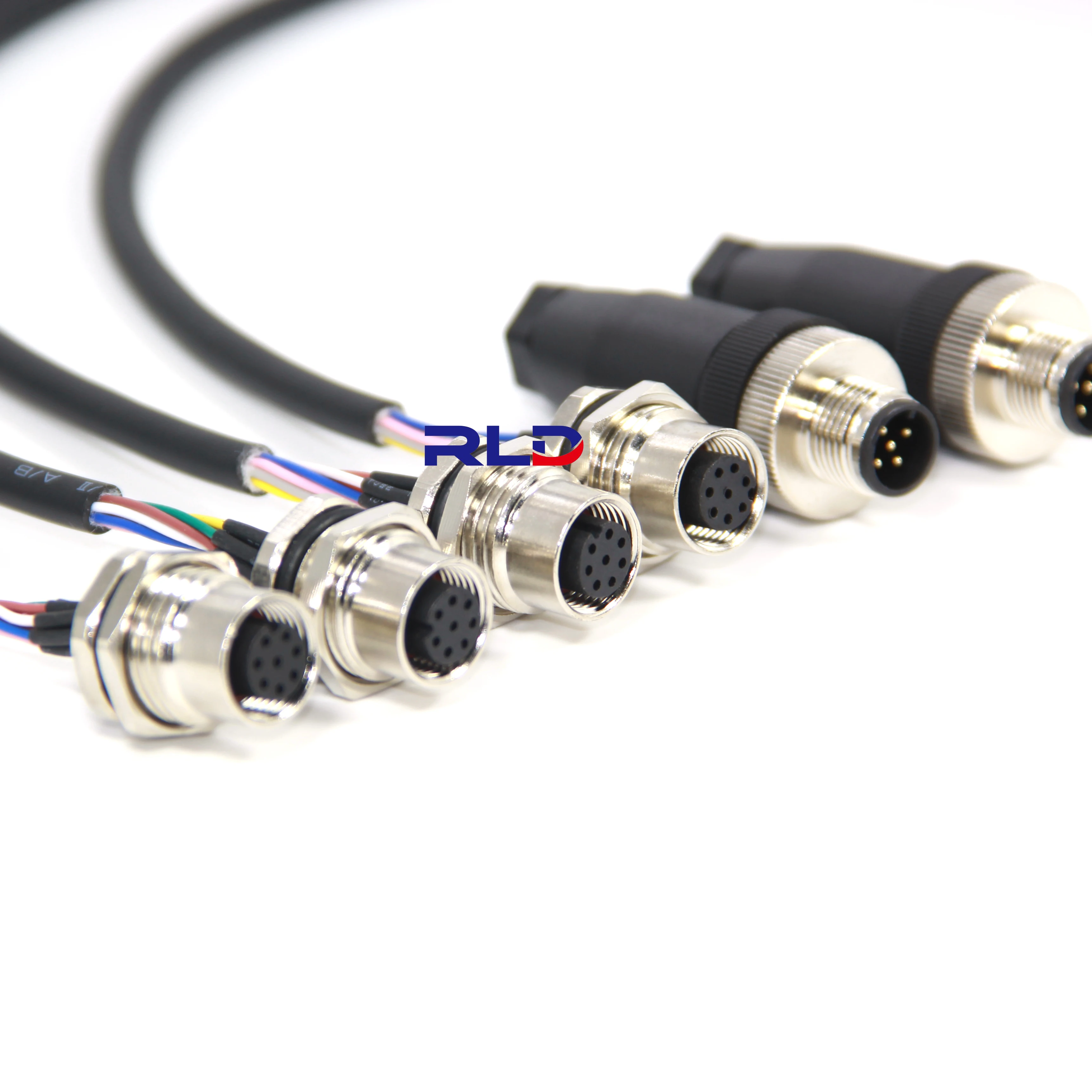 Industrial Ip68 M8 M12 M16 M20 Waterproof Male Female Plug 3 4 5 6 8 2 Pin Cable Wire Circular Connector