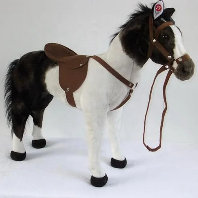 NEW plush standing brown horse plush ride on horse toy