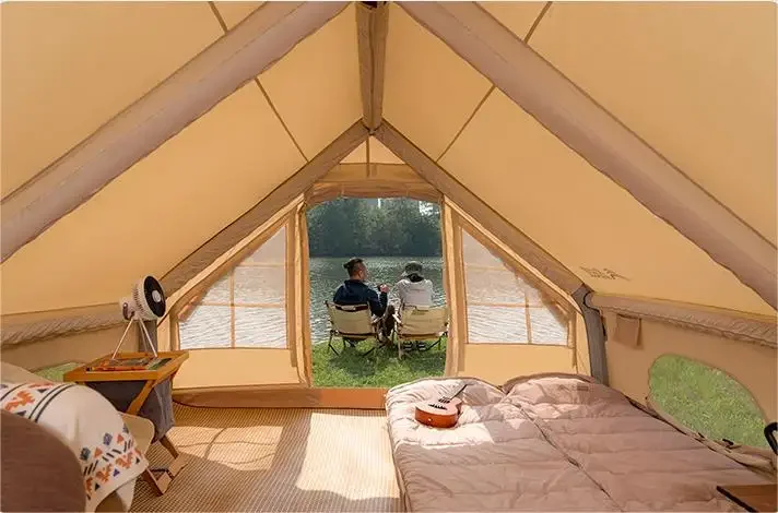 wholesale Inflatable Camping Tent With Pump Luxury Cabin Tent With Mesh Window And Doors