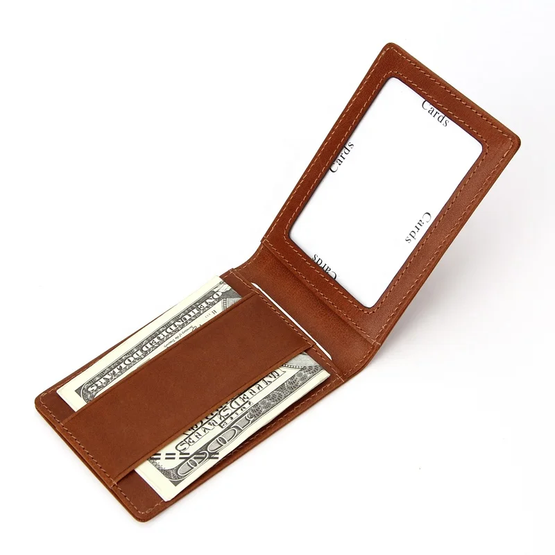 Money Clip Leather Wallet For Men Super Strong Magnetic RFID Wallet
