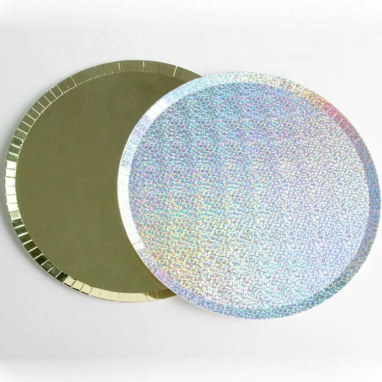 High quality BECOL paper plate laser gold foil biodegradable party supplies party decorations