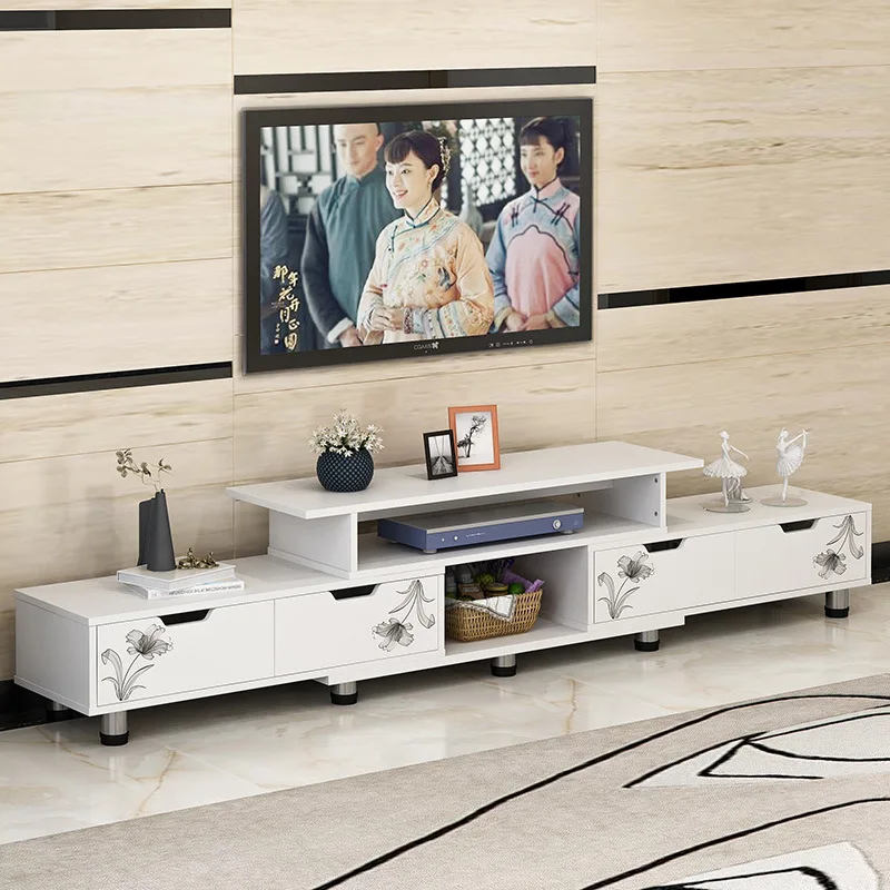Simple modern retractable solid wood bedroom Nordic TV cabinet coffee table
