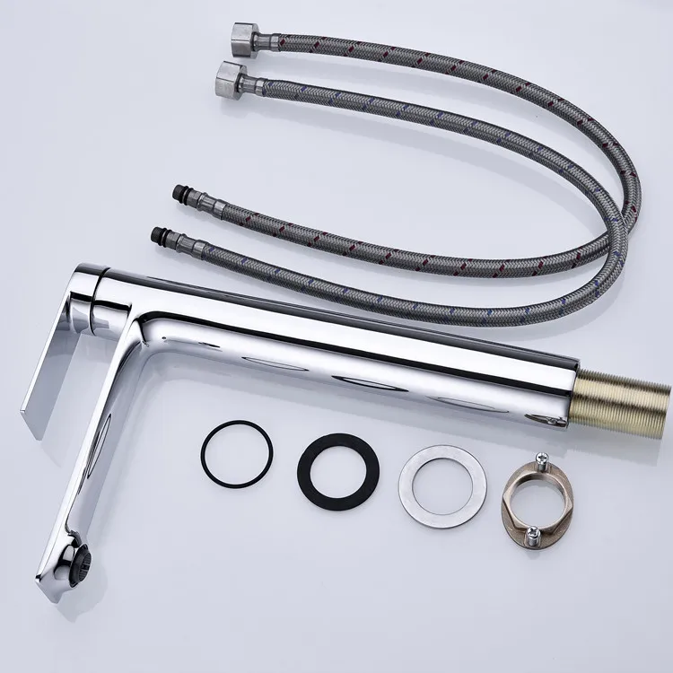 Wash Rose Gold Finish Bathroom Tap Single Handle Brass Basin Toilet Water Mixer Faucets