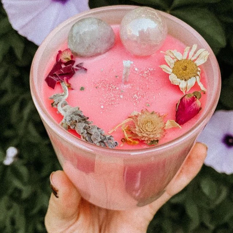 Wholesale factory high quality aromatherapy scented soy wax gemstone crystal candles