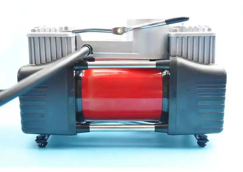 Heavy Duty Double Cylinder Tyre Inflator Portable Mini Electric Air Pump Dc 12v Car Air Compressor Tire Inflators With Led Light