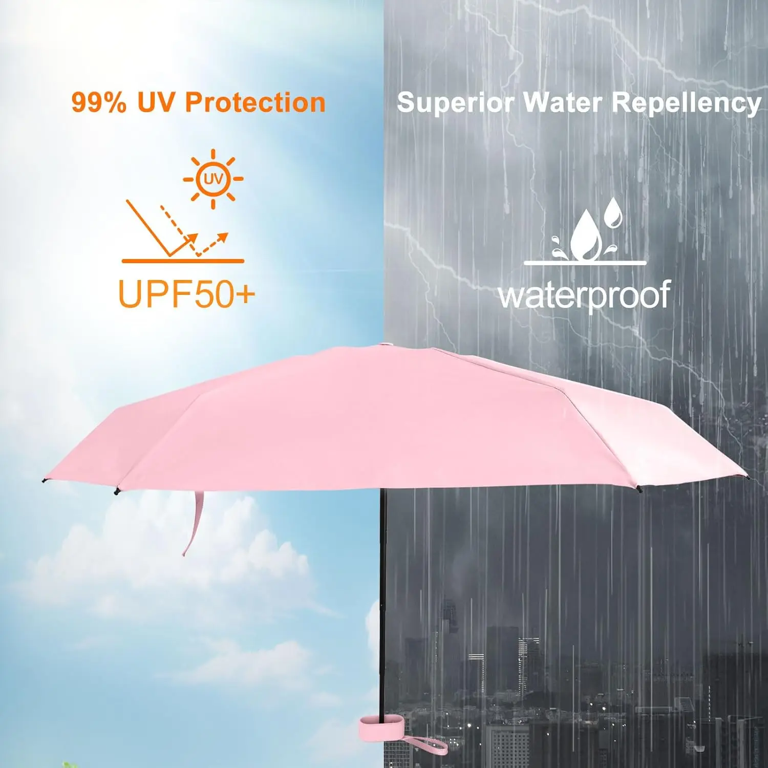 Lightweight Folding Compact Travel Small Mini Umbrella for Kids Sombrilla 8 Ribs Design Pocket Korean Umbrella Uv Protection