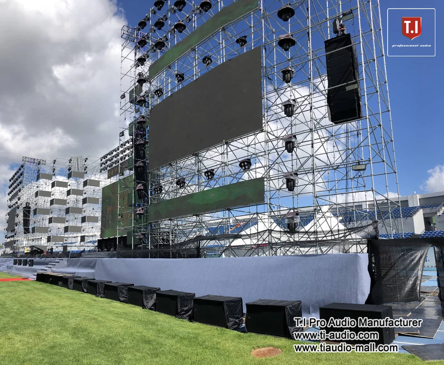 video lighting speakers audio system sound public address system stage truss professional audio