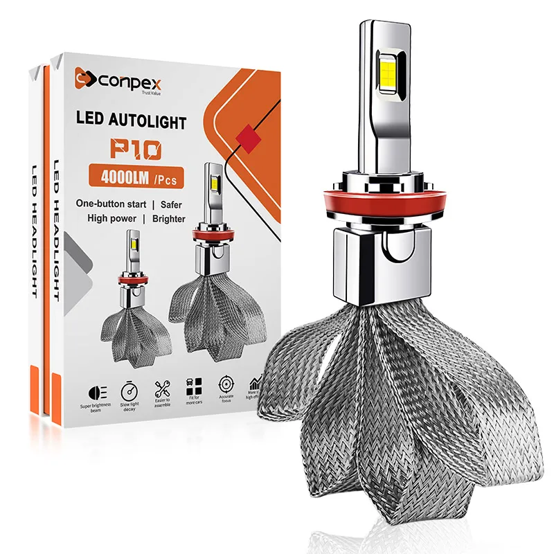 Conpex Oem Waterproof 360 Dimmable Csp Chip P10 H11 Universal Fanless  Led Headlight