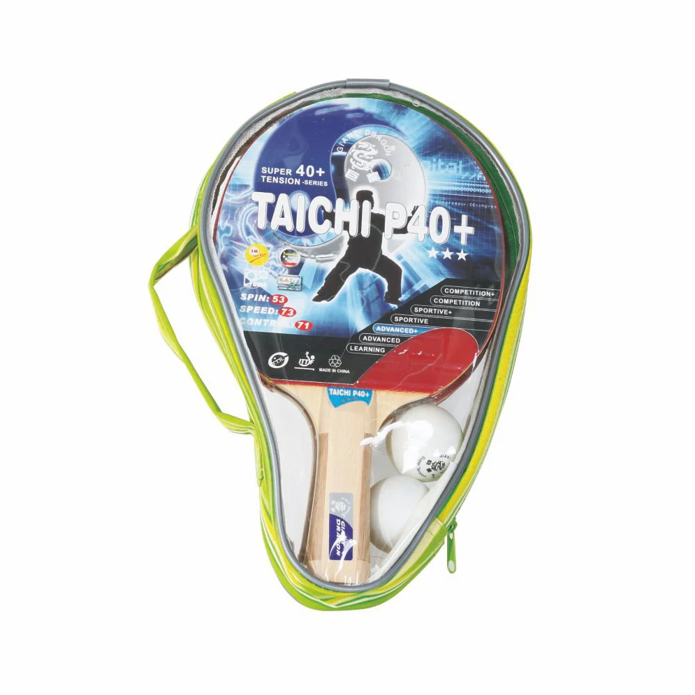 Pure Wood Bottom Table Tennis Racket Set Professional Portable Pingpong Paddle