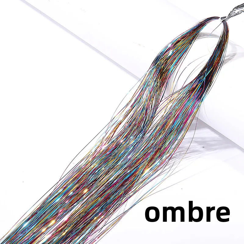 yiwu hair accessories  Kit Glitter Hair Extensions hair tinsel 47inches