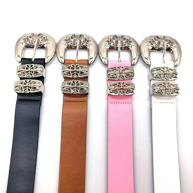 2024 The new hollowed-out cross PU belt ins network red all matching women decorative skirt pants belt explosion