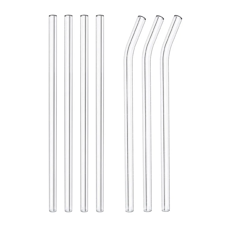 8mm Eco Friendly Reusable Heat Resistant Borosilicate Wavy Glass Straw