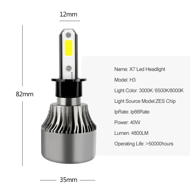 high brightness 4Side x7 led headlight bulbs auto Car Light LED h7 h4 h1 h3 h11 8000lm car lights led headlights