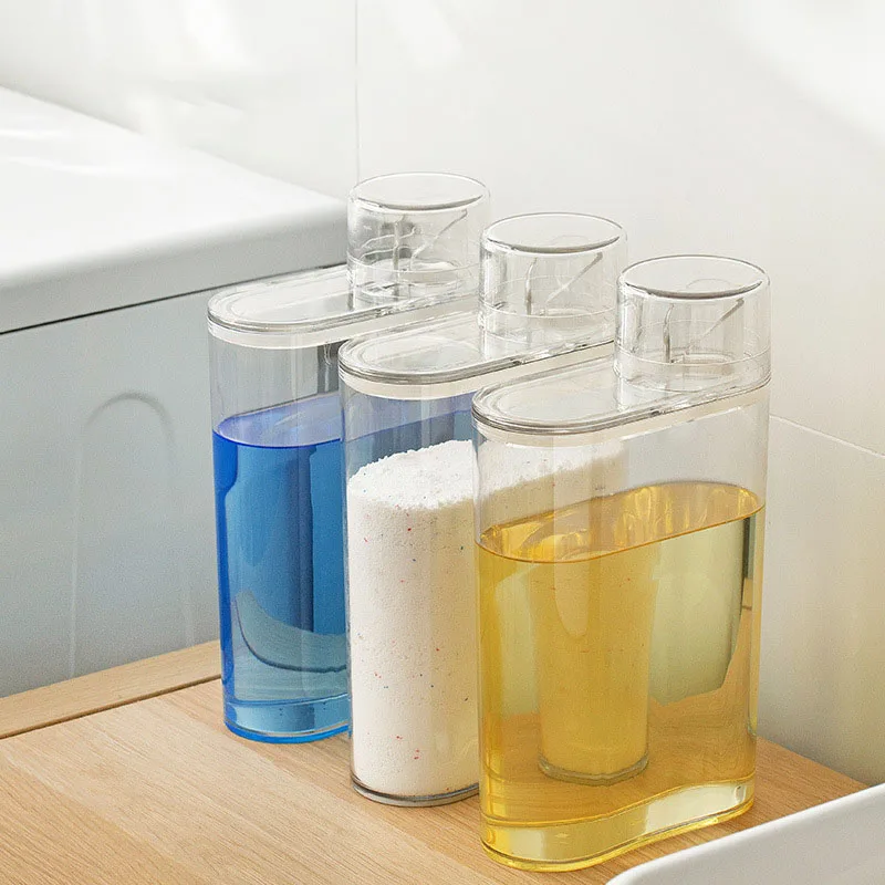 Large capacity household laundry liquid dispensing bottle bathroom wide mouth shampoo storage bottle clear soap liquid bottle