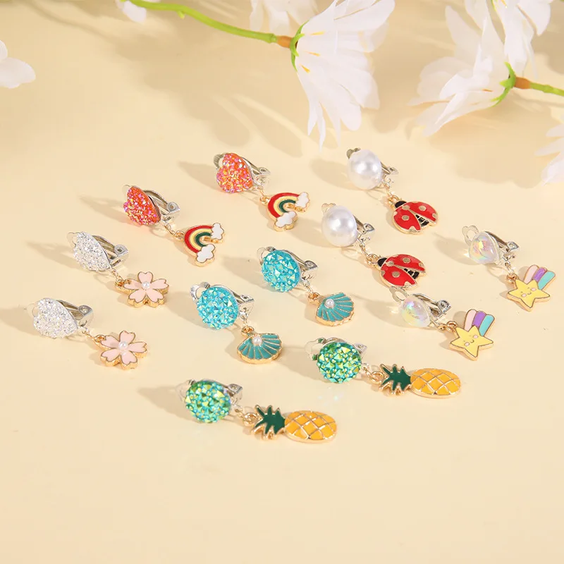 Hot Selling Wholesales Kids Jewelry Children No Pierced Earrings For Kids Hair Accessories Girls Big Ribbon Bows