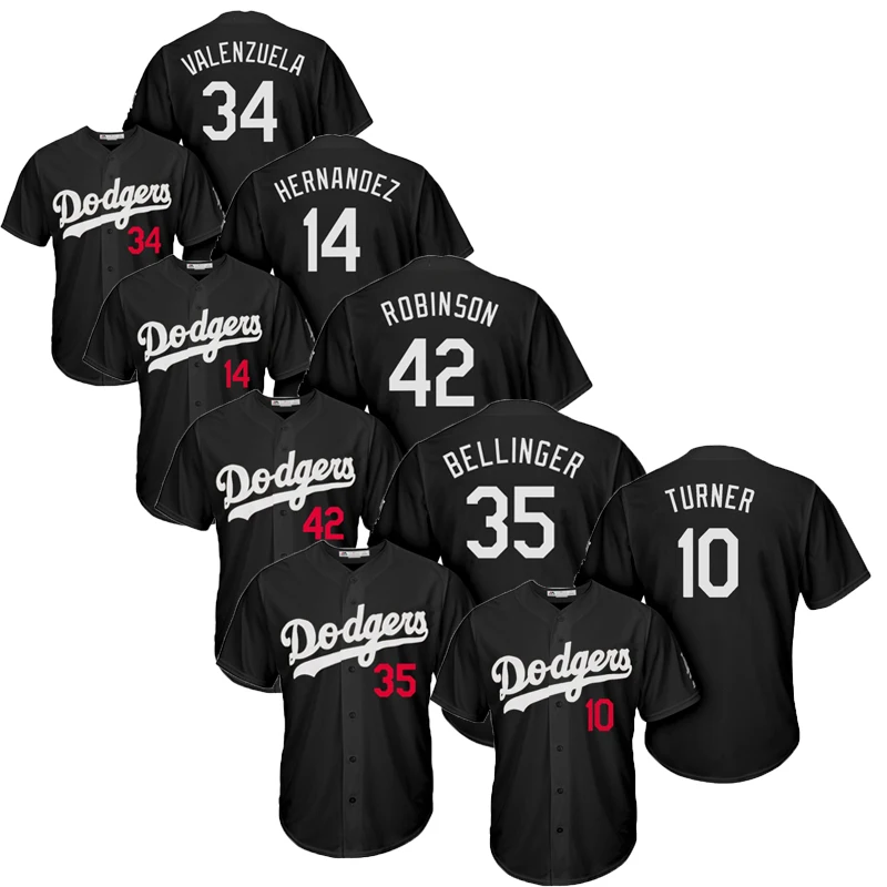 high quality Los Angeles Dodger baseball uniform   34 valenzuela 14 hernanoez 42 robinson 35 bellinger  jersey custom embroidery