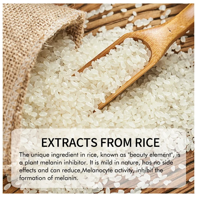 Private Label OEM Natural Organic face Skin bleaching Tightening anti aging bleach Moisturizer Whitening rice Skincare set