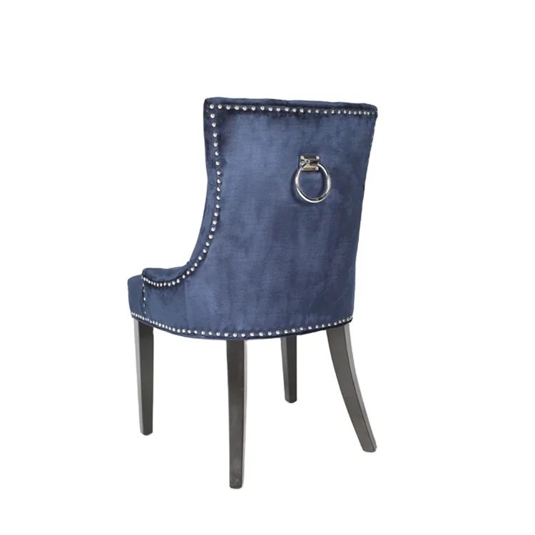 Wholesale luxury tufting restaurant dining chair blue oxford velvet kitchen hotel navy velvet dinning chair