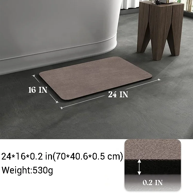 Thin Bathtub Rugs Washable Bathroom Mat Quick Dry Super Absorbent Non Slip Bath Mats