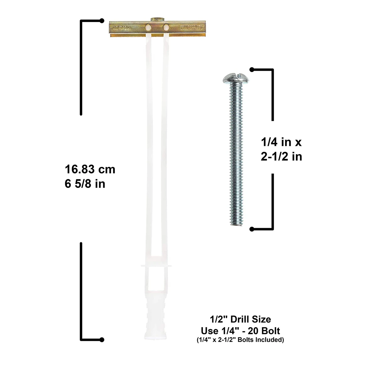 Easy To Use Wing Snap Toggle Bolt Heavy Duty Spring Gravity Toggle Anchor Metal Drywall Anchor