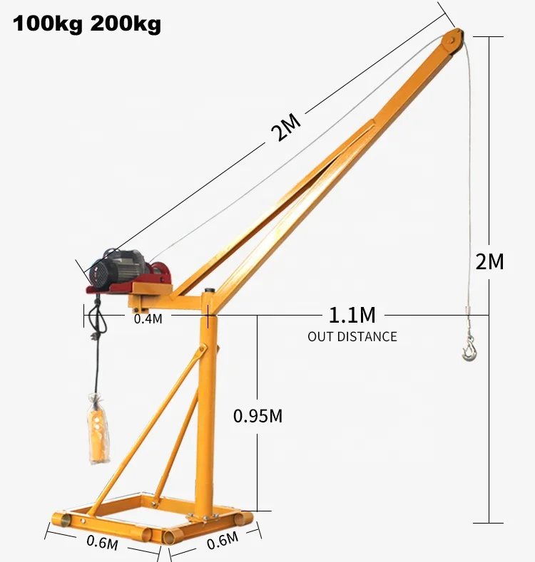 Outdoor working Mini crane Small Crane Full set 300kg-12m-220v