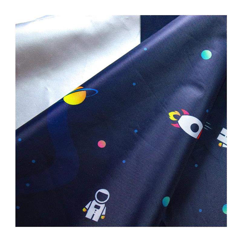 100% Polyester Print Design Fabric Silver Waterproof Coating Blackout Curtain Fabric For Office Living Room