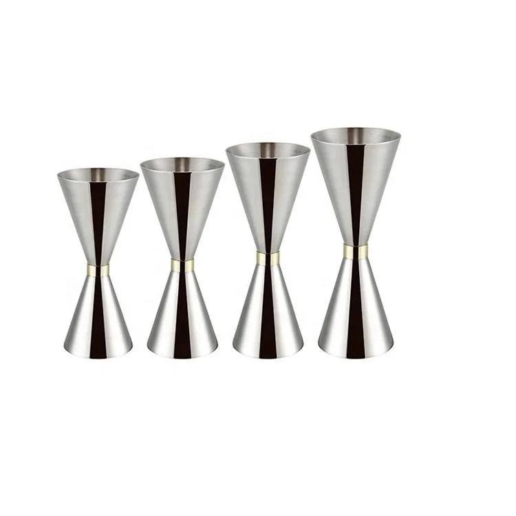 Mr Slim Double-End Japanese Jigger 30/60ml Copper Plated Stainless Steel Cocktail Measuring Cup Bar Shaker