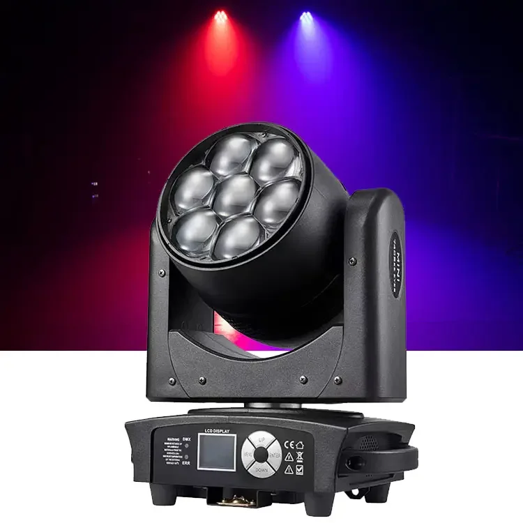 Led beam wash 7x40 mini 7x40w moving head bee eye with zoom for disco party club bar dj show stage lighting