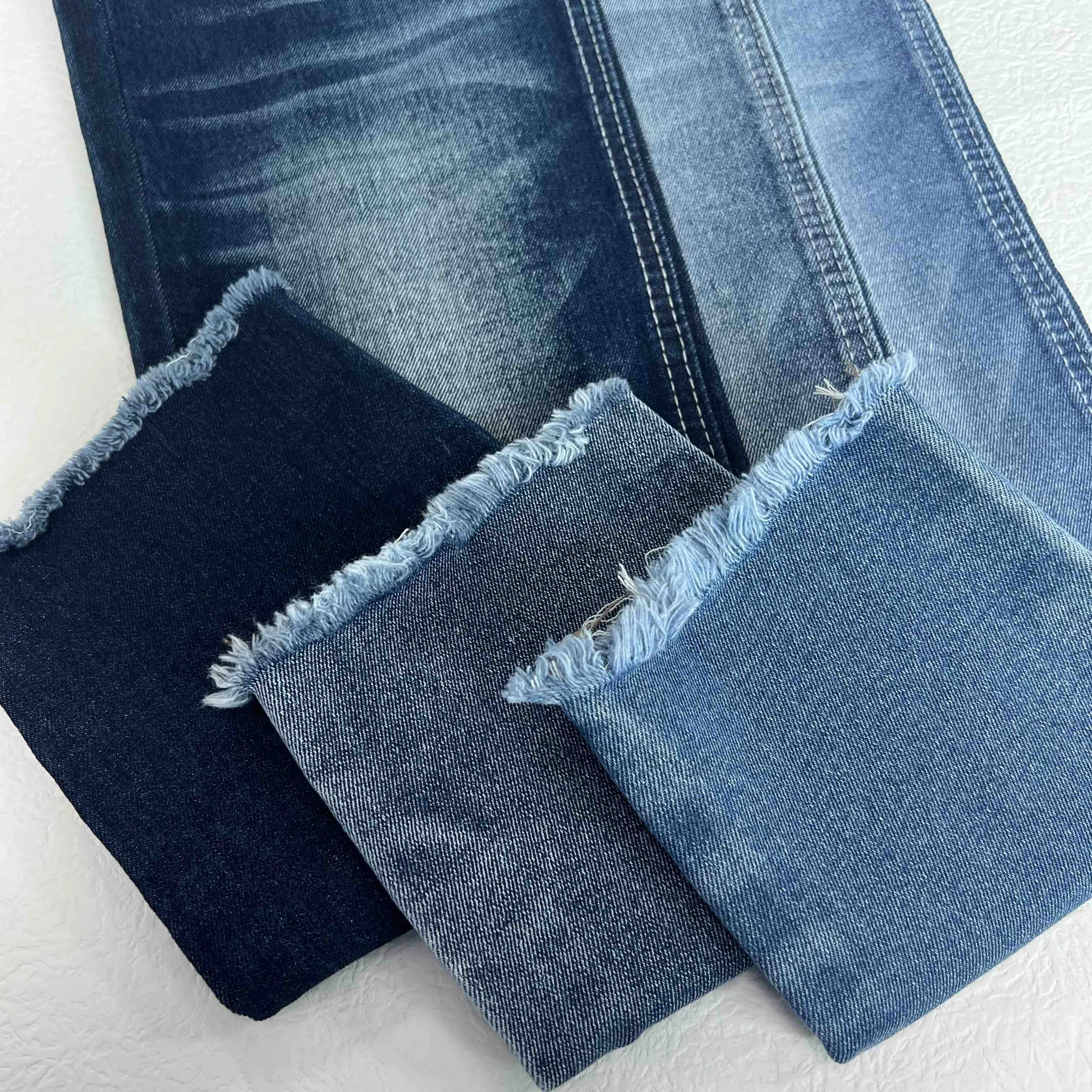 10oz Blue Indigo OE Twill  Stretch Denim Fabric Jeans Fabric In Roll