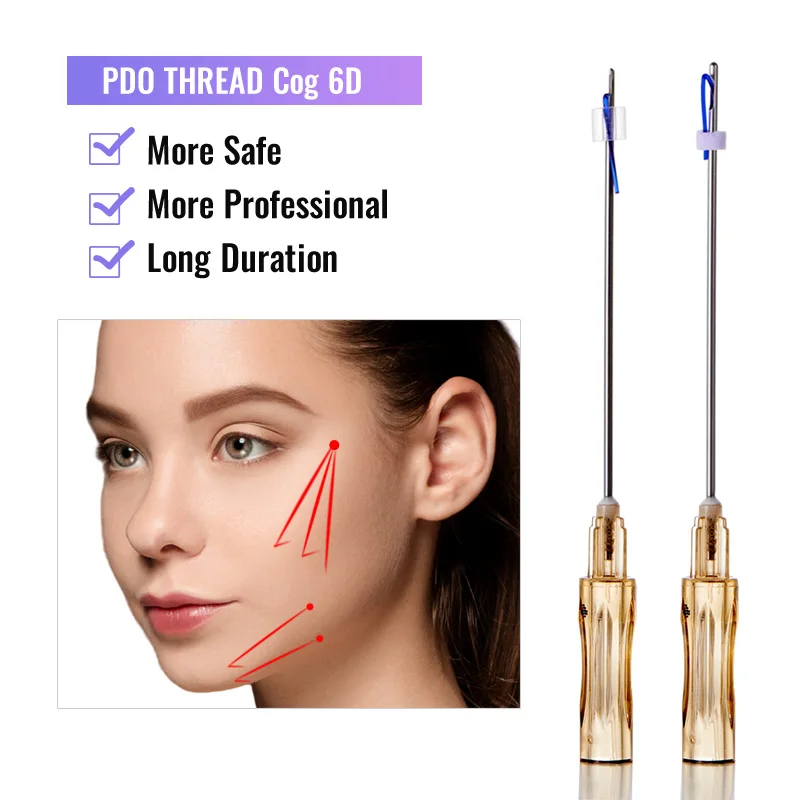 High quality korea hilos tensores para el rostro w canula cog 19g 100mm barbs lifting pdo thread for face lift