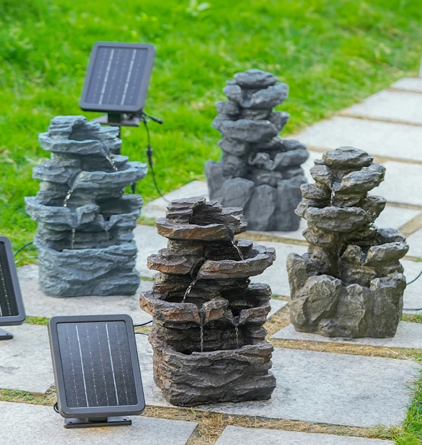 Solar Powered Water Fountain Outdoor Garden Outdoor Fountain Indoor and Outdoor Water Fountains Water Falls for Outside Garden