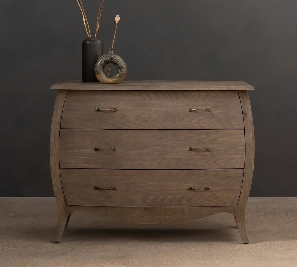 Home Furniture Luxury Natural Teak Plantation Living Cabinet for Bedroom Furniture Wooden Holden 3-Drawer Dresser