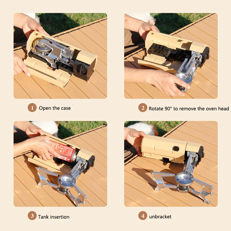 Outdoor  Campingkocher Collapsible Backpack SmallCooking Barbecue Butane Cooker Burner Furnace Portable Camping Gas Stove