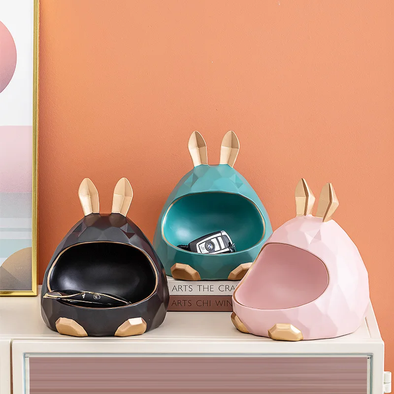 Nordic creative rabbit storage box porch key to receive ornaments light luxury living room decorations housewarming gifts item