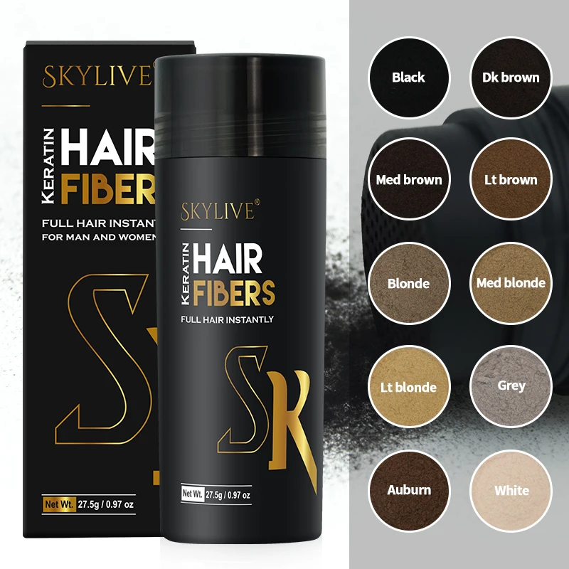 New arrival hair building fibers powder spray fast root cover up fiber spray for thinning hair concealer fiber spray