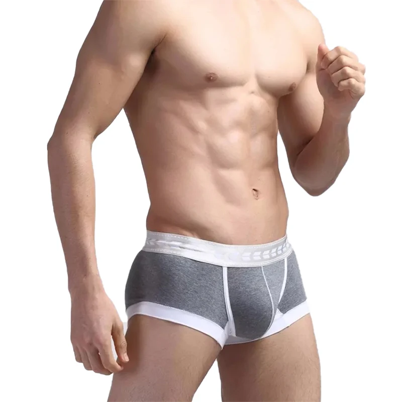 Elastic Woven Waistband U-Shaped Pour Solid Cotton Of Boxers For Man Sexy Men Underwear