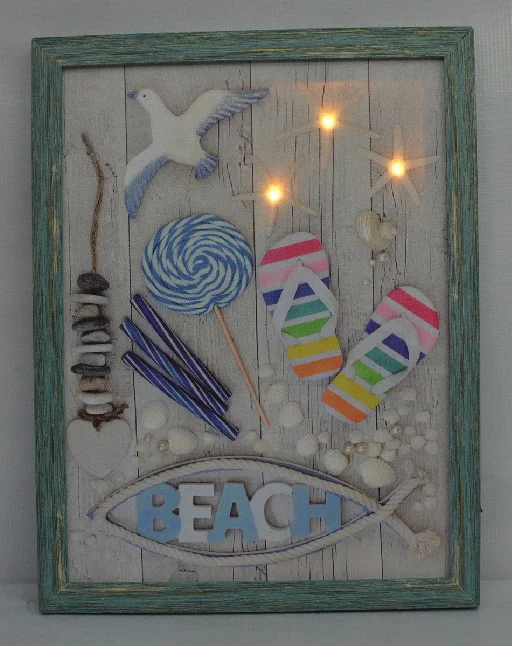 Wholesale Led Canvas Painting Wall Decor Lighthouse Seascape Design with Wood Frame for Home Oil Standard BES UV Printing Ready