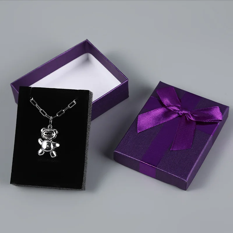 custom logo square 9*7*3cm high quality portable paper jewelry box