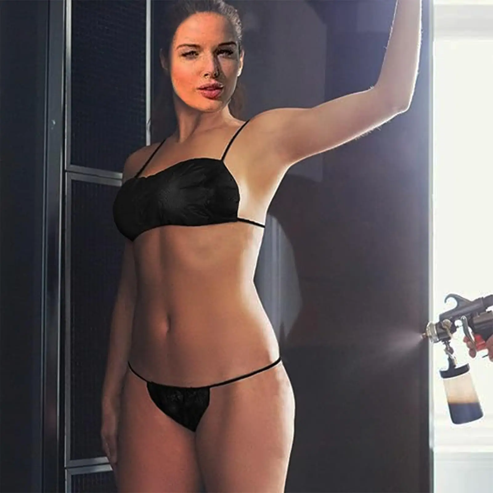 In stock 1000pcs sanitary blue black white disposable thongs and bra caps spa postpartum panties disposable underwear for spa