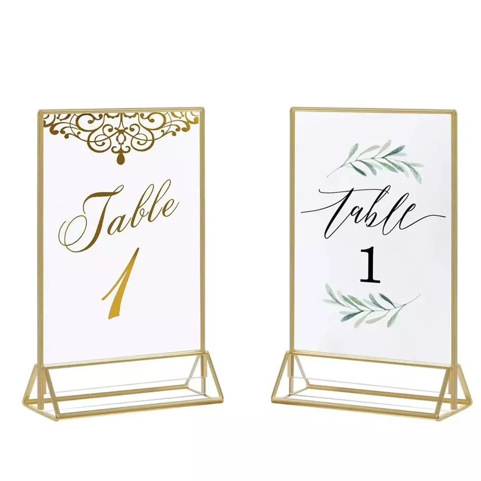 Clear Acrylic Table Slanted Menu Stand Display Sign Holder With/without Business Card
