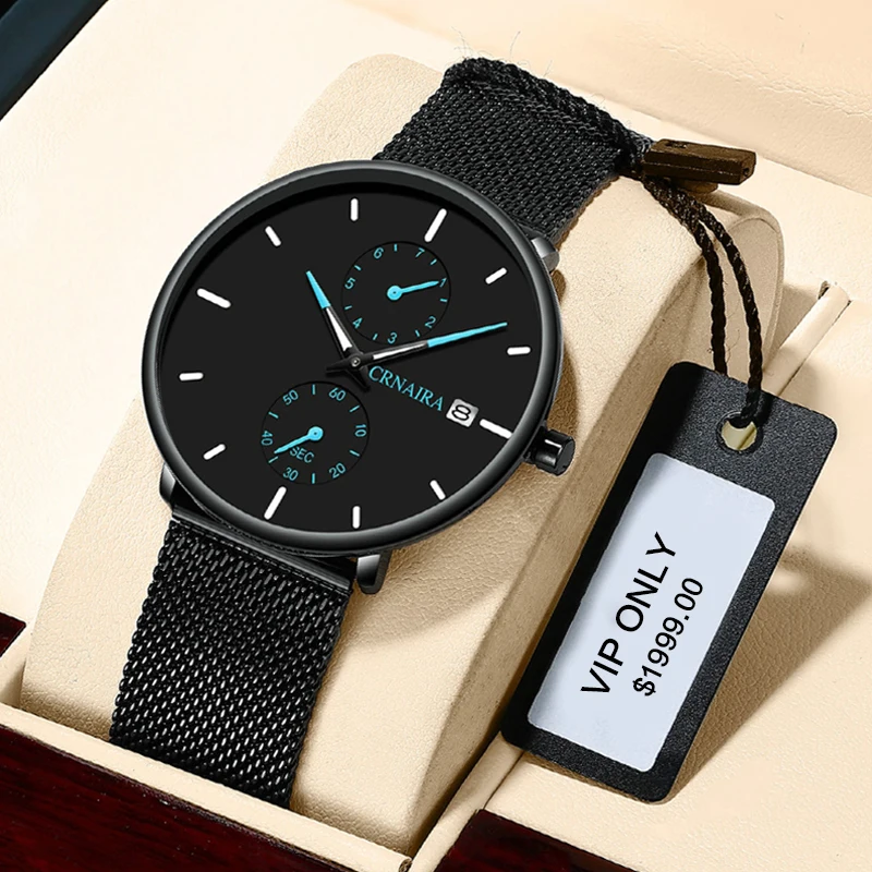 Wristwatches Montres Quartz Stainless Steel Custom Sport Chronograph Men Automatic Mechanical Watch With Low Price CRNAIRA C898