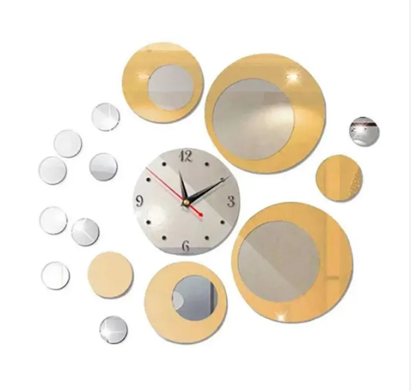 Creative Home Background Mirror Wall Decal DIY Circular Art Acrylic Environmental protection battery Clock Decoration