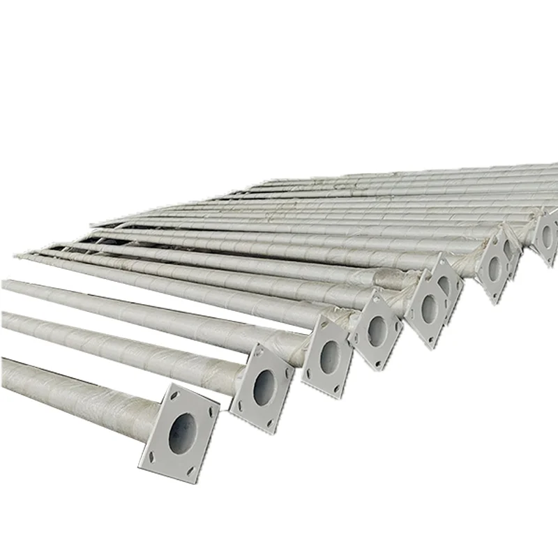 China Factory Custom Galvanized 8 - 12M Single Arm Road Pole Parts Galvanized Street Light Pole