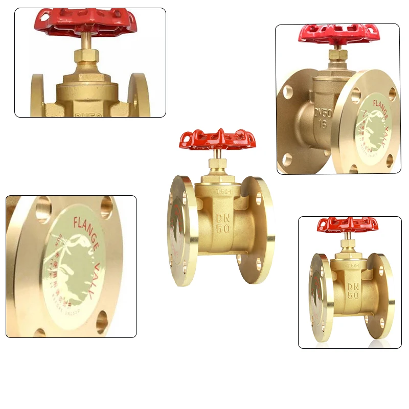 Support customized copper core water gate valve switch flange connection Z45W-16T brass flange gate valve